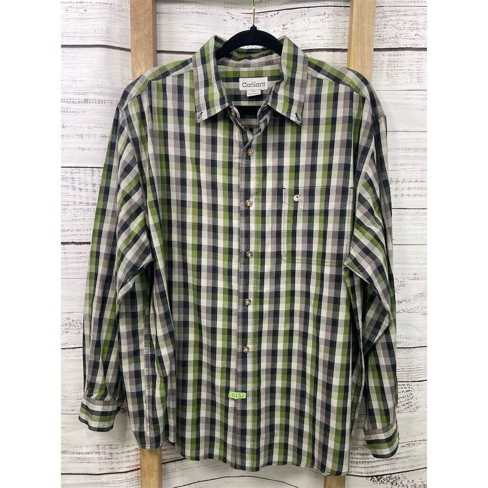 Carhartt Men's XL Plaid Long Sleeve Button-Up Shirt‎ Multicolor Casual